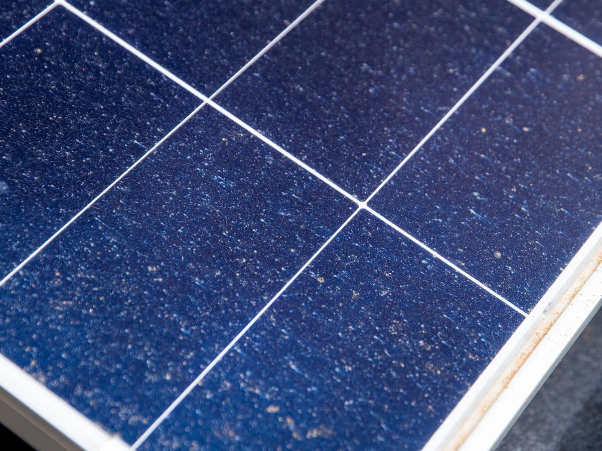 Close-up of a solar panel installed by Tesni Energies