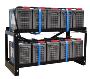 Heavy-duty steel solar battery rack