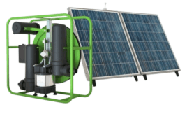 Submersible solar water pump for boreholes